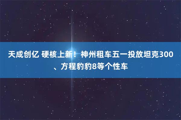 天成创亿 硬核上新！神州租车五一投放坦克300、方程豹豹8等个性车
