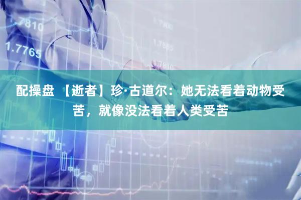 配操盘 【逝者】珍·古道尔：她无法看着动物受苦，就像没法看着人类受苦